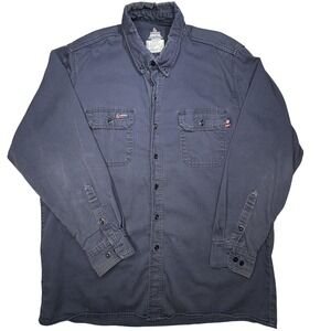 LAPCO FR Shirt Mens XL Blue Flame Resistant Button Up Twill Work CAT 2 NFPA 2112